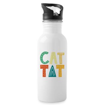 Chat Maman Chat Parents Chat Amoureux des Chats Cadeau - Gourde avec paille intégrée - blanc - Droite