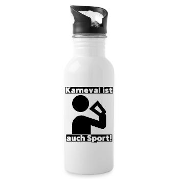 Partyspruch für Karneval, Kölle Alaaf - Kostümidee - Trinkflasche mit integriertem Trinkhalm - Weiß - Rechts