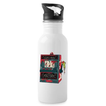 Zombie Hand Poker Zombie Hand Poker Inspiration sp - Trinkflasche mit integriertem Trinkhalm - Weiß - Rechts