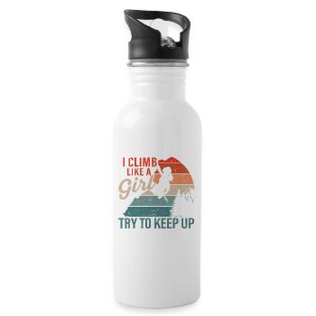 Climbing I climb like a girl Experiments - Water bottle with straw - white - Right