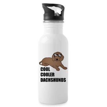 Cool teckel disant chien amoureux cadeau - Gourde avec paille intégrée - blanc - Droite