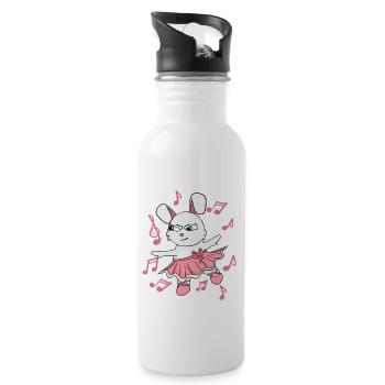 Prima Ballerina Rabbit I Ballet Fun I Dancer | Kan - Water bottle with straw - white - Right