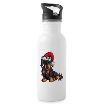 Teckel Chien Fan Dog Lovers Noël - Gourde avec paille intégrée - blanc - Droite