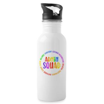 Admin Squad Admin Assistant Verwaltungsbüro - Trinkflasche mit integriertem Trinkhalm - Weiß - Rechts
