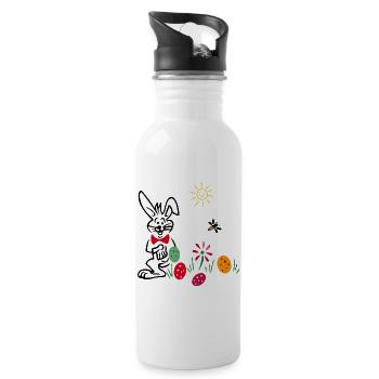 Easter Bunny Easter - Water bottle with straw - white - Right