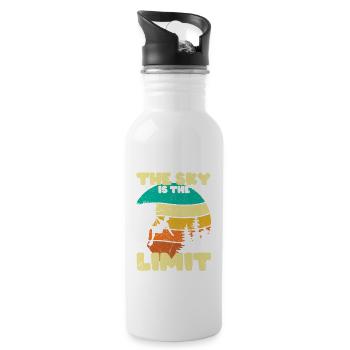 retro vintage The sky is the limit Climbing - Water bottle with straw - white - Right