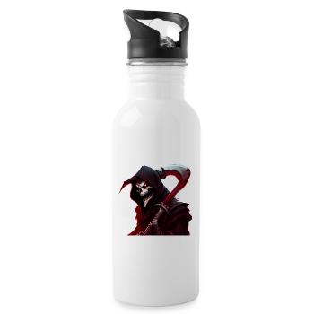 Beruflich schon immer was mit Menschen machen - Trinkflasche mit integriertem Trinkhalm - Weiß - Rechts