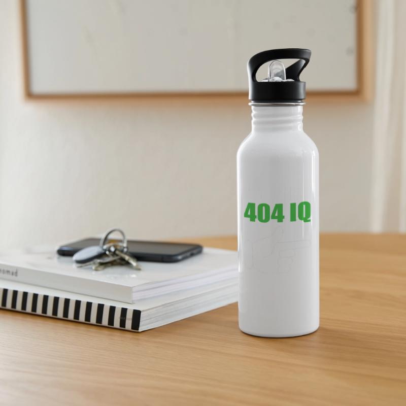 I'm with Stupid 404 Error Programmer Coding Trinkflasche mit integriertem Trinkhalm