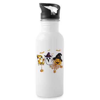 Funny Witch Ghosts Halloween Kids Costume Boo - Water bottle with straw - white - Right