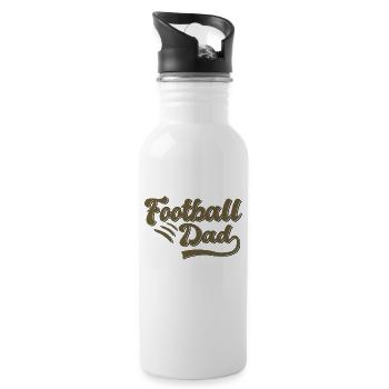 Cadeau Papa Football - Gourde avec paille intégrée - blanc - Droite