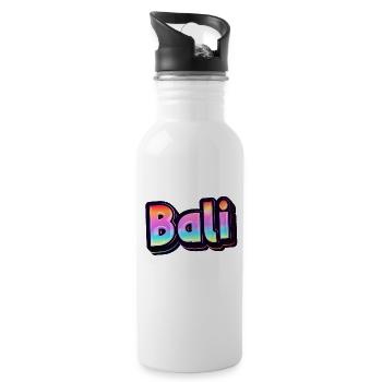 Vintage Indonesien Urlaubsreise Asien Bali - Trinkflasche mit integriertem Trinkhalm - Weiß - Rechts
