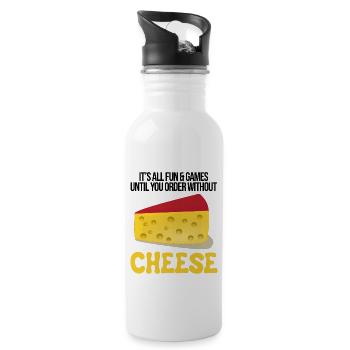 Amateurs de Gouda pour Gouda fumé - Gourde avec paille intégrée - blanc - Droite