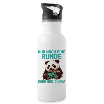 Nur noch eine Runde dann hör ich auf Kinder Gaming - Trinkflasche mit integriertem Trinkhalm - Weiß - Rechts