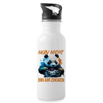 Nur noch eine Runde dann hör ich auf Kinder Gaming - Trinkflasche mit integriertem Trinkhalm - Weiß - Rechts