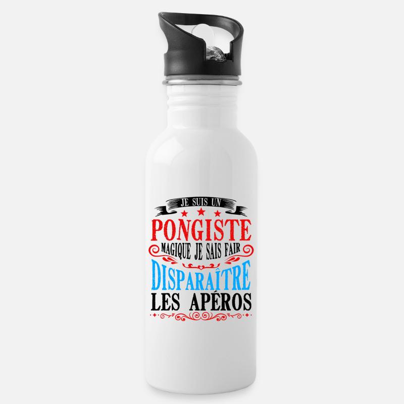 Entraîneur de tennis de table - Gourde avec paille intégrée - blanc