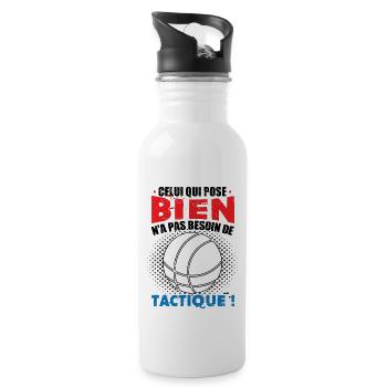 Boccia Joueur de Boules Slogan Pétanque - Gourde avec paille intégrée - blanc - Droite