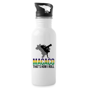 Brasilianische Kampfkunst für Capoeira Instrumente - Trinkflasche mit integriertem Trinkhalm - Weiß - Rechts