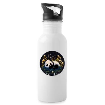 Lieblings Schlafshirt Panda Pandabär Nachtshirt - Trinkflasche mit integriertem Trinkhalm - Weiß - Rechts
