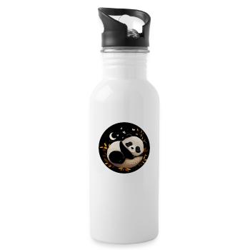 Offizielles Schlafshirt Panda Pandabär Nachtshirt - Trinkflasche mit integriertem Trinkhalm - Weiß - Rechts