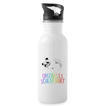 Offizielles Schlafshirt Panda Pandabär Nachtshirt - Trinkflasche mit integriertem Trinkhalm - Weiß - Rechts