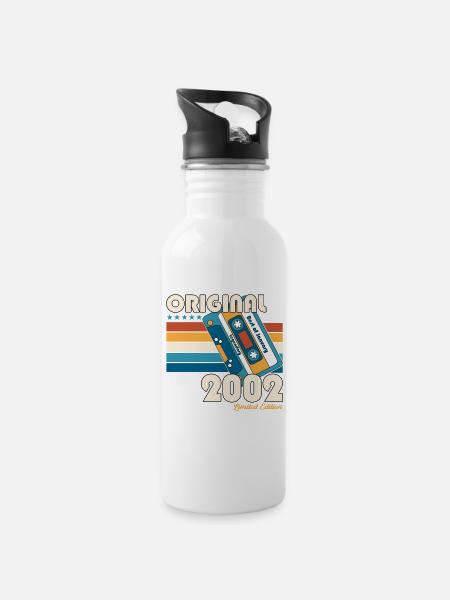 January vintage 2002 21st birthday gift 02er - Water bottle with straw - white
