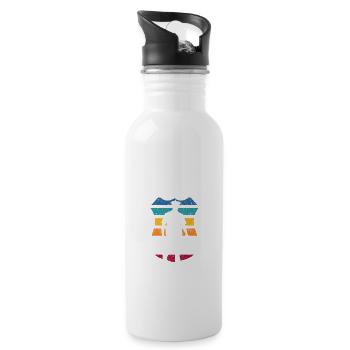 Policing runs in the Family Father's Day Design - Trinkflasche mit integriertem Trinkhalm - Weiß - Rechts