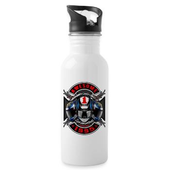 Awesome since 1995, Biker's Birthday - Water bottle with straw - white - Right