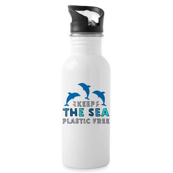 Marine pollution - Water bottle with straw - white - Right
