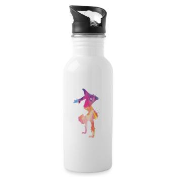 Turnen | Turnerin Gymnastik Turnen Mädchen Frauen - Trinkflasche mit integriertem Trinkhalm - Weiß - Rechts