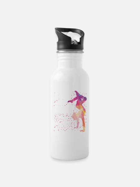Turnen | Turnerin Gymnastik Turnen Mädchen Frauen - Trinkflasche mit integriertem Trinkhalm - Weiß