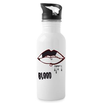 piercing & blood - Water bottle with straw - white - Right