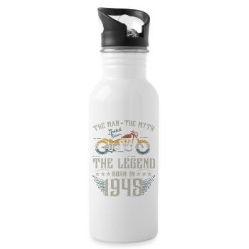 The man the myth the legend born in 1945 gift - Water bottle with straw - white - Right
