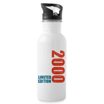 23rd Birthday Men Women 23 Years 2000 Funny Gift - Water bottle with straw - white - Right