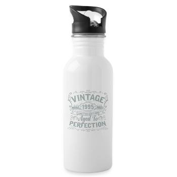 Limited Edition 1995 Vintage. Aged to Perfection - Trinkflasche mit integriertem Trinkhalm - Weiß - Rechts