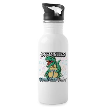 Offizielles Schwitzer Zocken Gamer Ego Shooter - Trinkflasche mit integriertem Trinkhalm - Weiß - Rechts