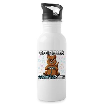 Offizielles Schwitzer Zocken Gamer Ego Shooter - Trinkflasche mit integriertem Trinkhalm - Weiß - Rechts