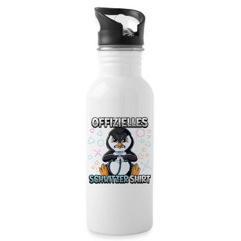 Offizielles Schwitzer Zocken Gamer Ego Shooter - Trinkflasche mit integriertem Trinkhalm - Weiß - Rechts