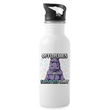 Offizielles Schwitzer Zocken Gamer Ego Shooter - Trinkflasche mit integriertem Trinkhalm - Weiß - Rechts