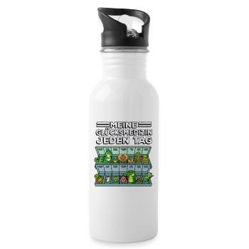 Medicine for Happiness Reptile Wildlife Animal Rescuer - Water bottle with straw - white - Right