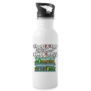 Medicine for Happiness Reptile Wildlife Animal Rescuer - Water bottle with straw - white - Right