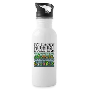 Medicine for Happiness Reptile Wildlife Animal Rescuer - Water bottle with straw - white - Right