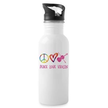 Violin Violinist Girl Tie Dye - Water bottle with straw - white - Right