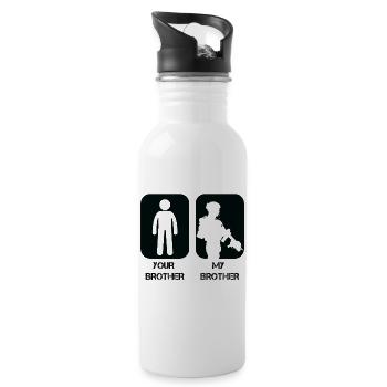 Dein Bruder, mein Bruder, ist in der stolzen Militärarmee - Trinkflasche mit integriertem Trinkhalm - Weiß - Rechts