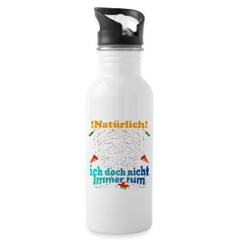 Kostüm Natürlich Verkleidet - Trinkflasche mit integriertem Trinkhalm - Weiß - Rechts