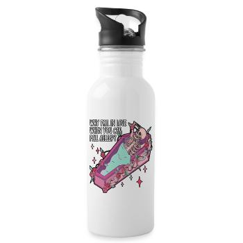 Why Fall In Love When You Anti Valentine's Day - Water bottle with straw - white - Right