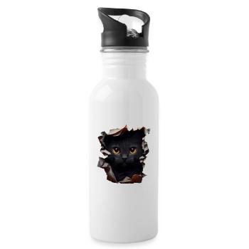 Chat mignon Chaton Craqué Chat Amants Chats Chats - Gourde avec paille intégrée - blanc - Droite