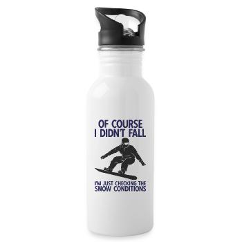 Snowboard Spruch für Snowboarder - Trinkflasche mit integriertem Trinkhalm - Weiß - Rechts
