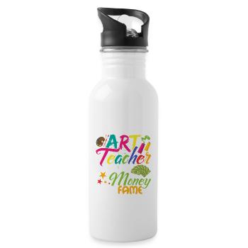 I Became An Art Teacher For The Money And Fame Art - Water bottle with straw - white - Right