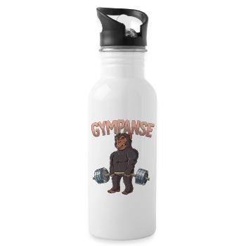 Gympanse Bodybuilding Fitness Gym - Trinkflasche mit integriertem Trinkhalm - Weiß - Rechts