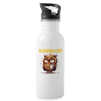 Nachtschicht Kaffee Eule Nachtdienst Schichtarbeit - Trinkflasche mit integriertem Trinkhalm - Weiß - Rechts